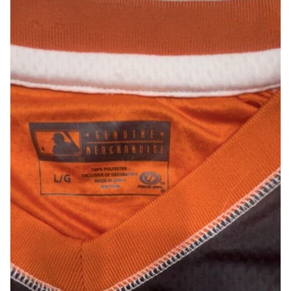 San Francisco Giants Shirt Mens Large Orange Black Sewn Embroidered True Fan - Picture 7 of 10